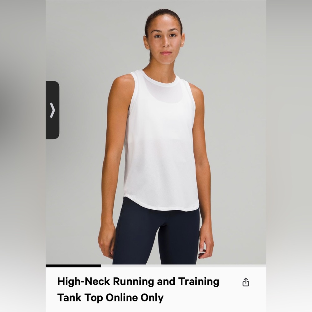 Lululemon high neck run and train white tank